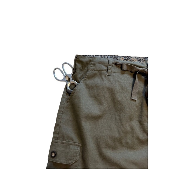 Denver Hayes Khaki Green Linen Blend Cargo Skirt With Pockets - Size 18 - Picture 4 of 9